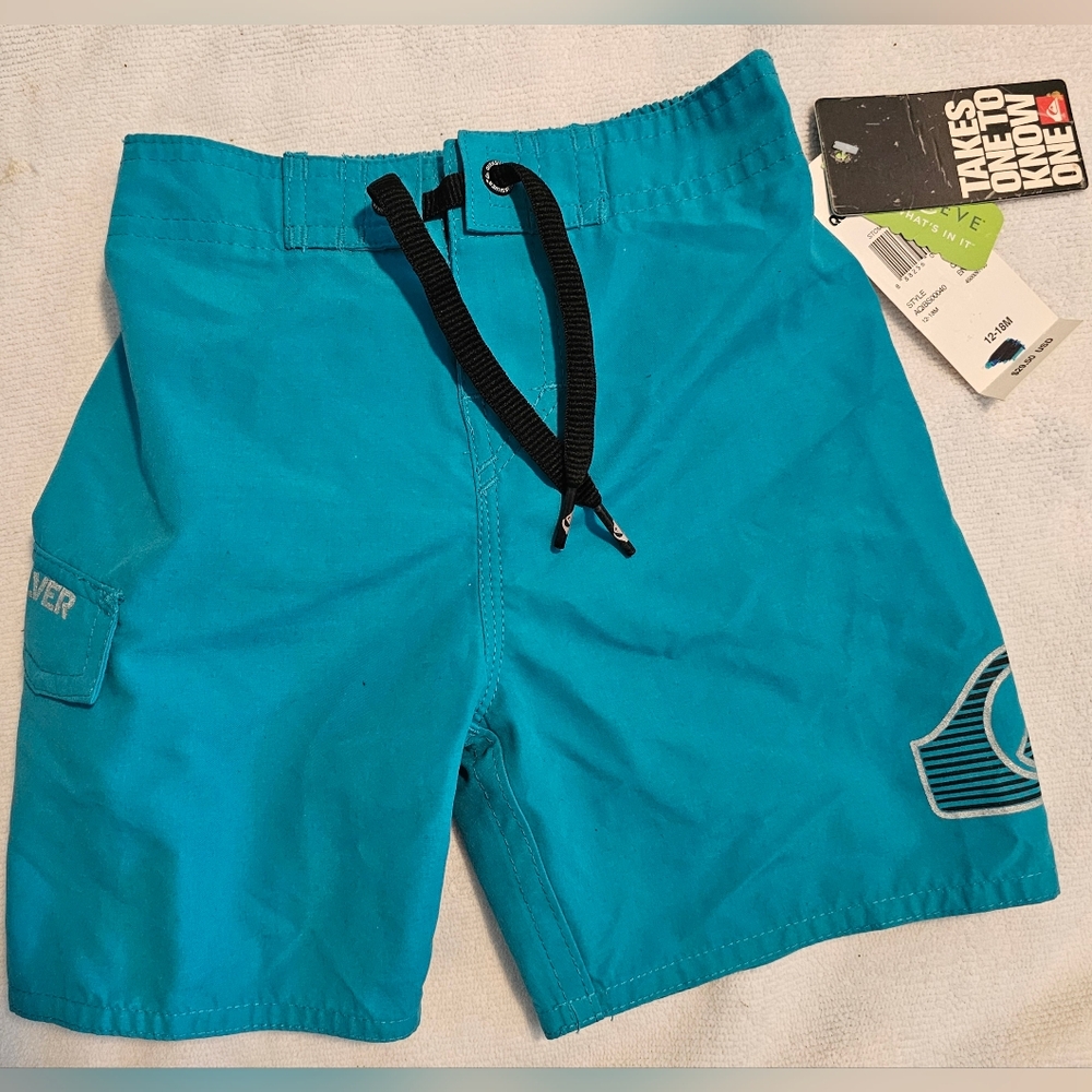 Quicksilver Board Shorts Quicksilver Swim Trunks Aqua Infant Size 12-18 Months